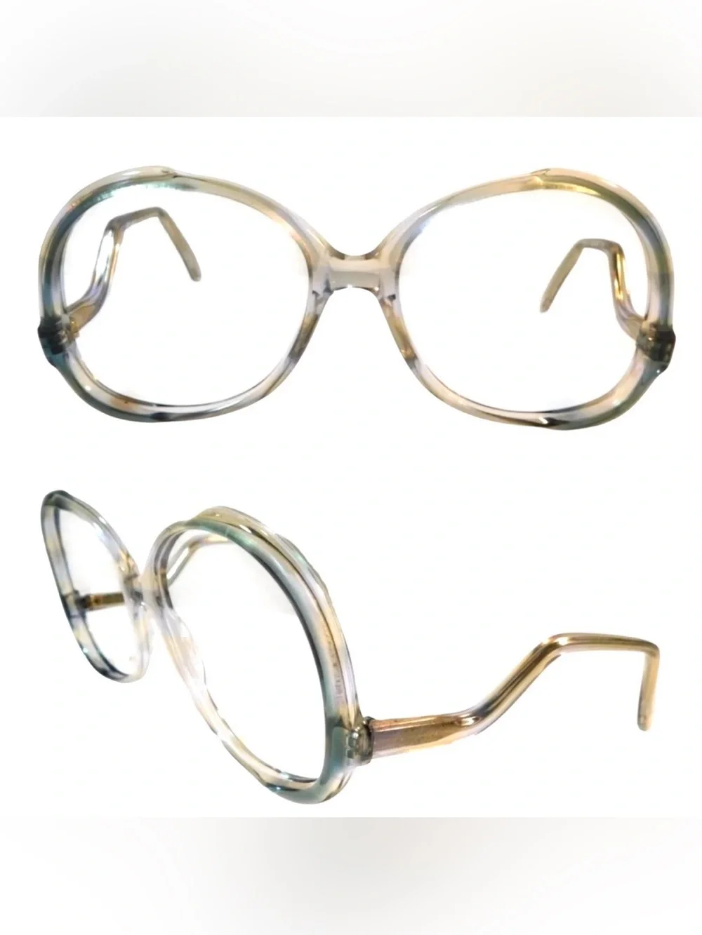1980’s Oversized Drop Arm Thick Frames for Eyeglasses or Sunglasses, Deadstock